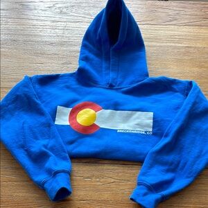 Blue Kids Hoodie with Colorado Flag Design